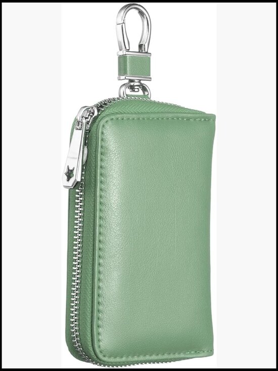 Accessories - Genuine Leather Key Holder Wallet with Card Slots and Detachable Keyring